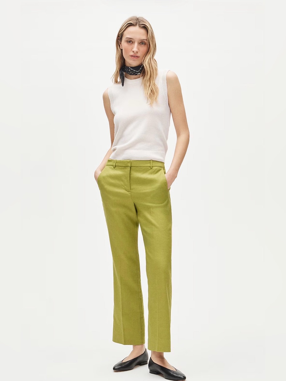 J. Crew Kaya Pant - Stretch Linen Blend - Vibrant Fern - Never Worn, Size 6
